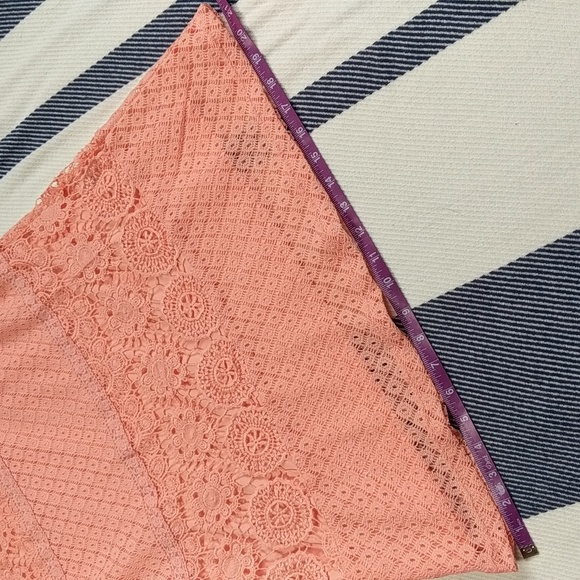 Floral Peach Crochet Mini Dress - Picture 13 of 14